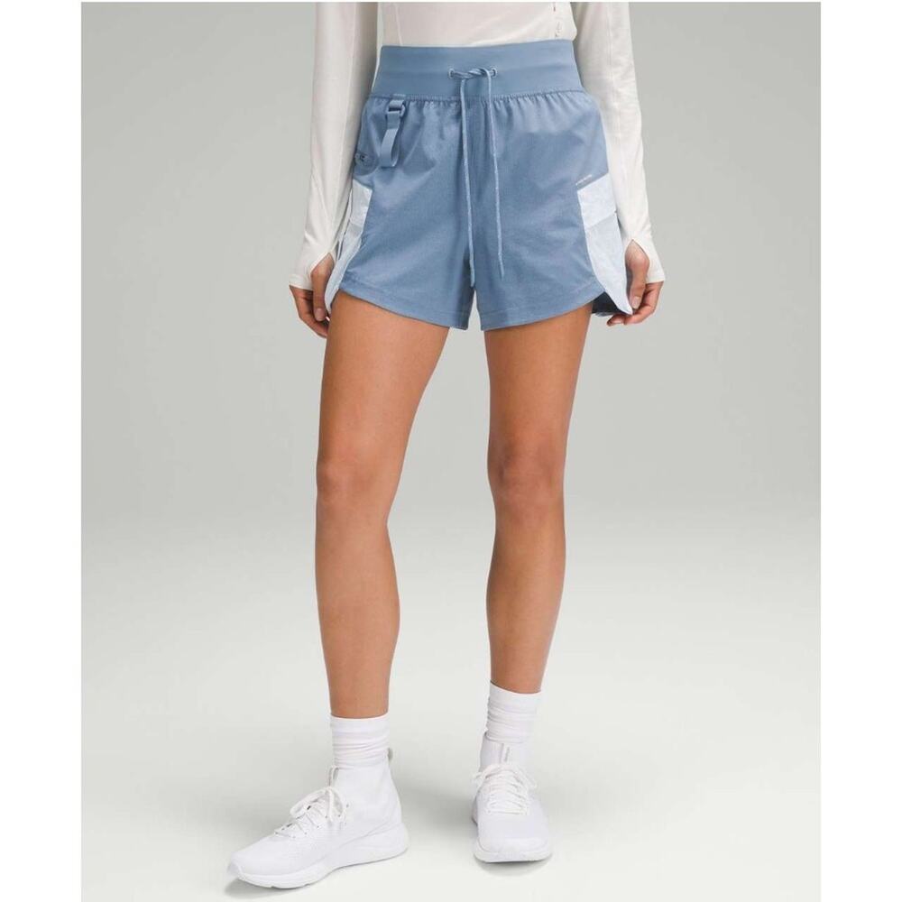 Lululemon WovenAir High-Rise Hiking Short 4" Utility Blue / Powder Blue Size 6‎